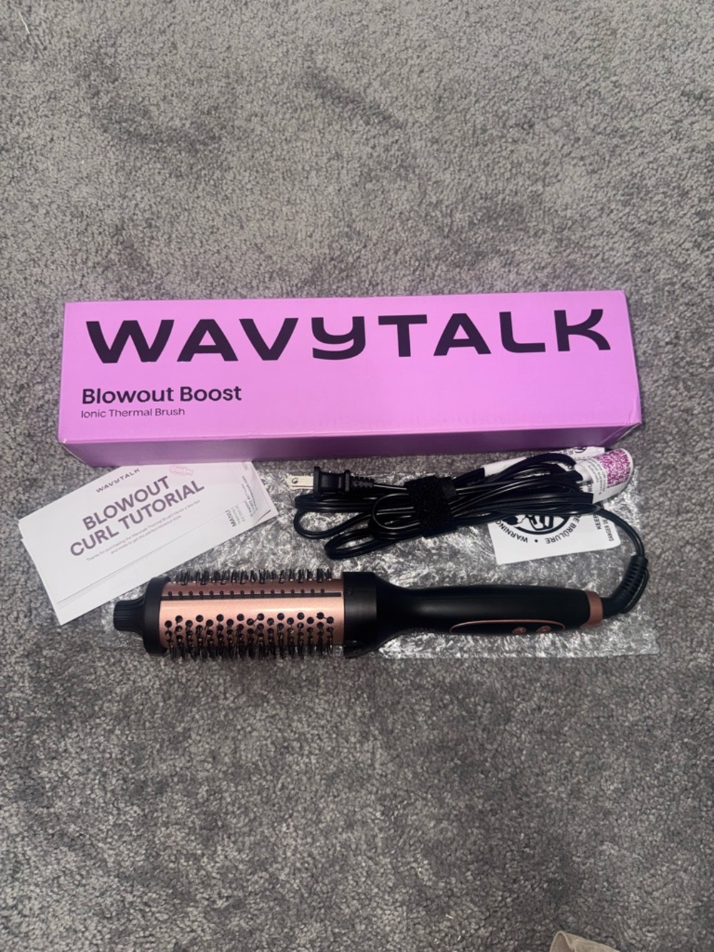 WAVYTALK Blowout Boost Ionic Thermal Brush - Black & Rose Gold